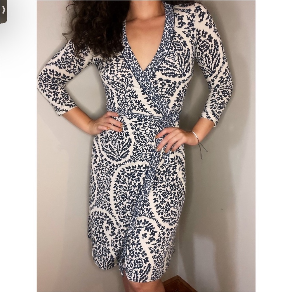 BCBGMAXZRIA Blue Wrap Dress Size Large